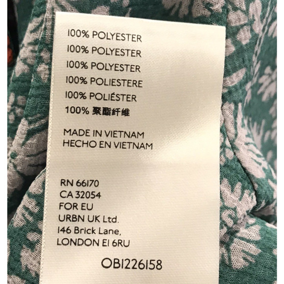 Free People Serena Floral Bell Sleeve Blouse Top Patchwork Button Green Small - Picture 11 of 12